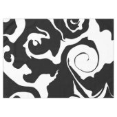 Moderner Schwarz-Weiß-Marmor-Swirl Tischdecke (Vorderseite (Horizontal))
