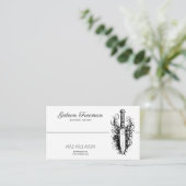 Moderner Schwarz-Weiß-Messer Tattoo-Künstler Visitenkarte (Stehend Vorderseite)