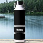 Moderner Schwarz & Weiß Minimal Stilvoller Klassik Trinkflasche