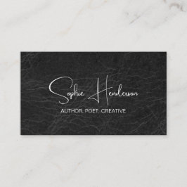 Moderner Schwarz-Weiß-Minimalistischer Autor Visitenkarte