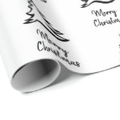 Moderner Schwarz-Weiß-Minimalistischer Weihnachtsb Geschenkpapier (Rolleneckpunkt)