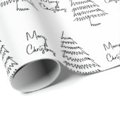 Moderner Schwarz-Weiß-Minimalistischer Weihnachtsb Geschenkpapier (Rolleneckpunkt)