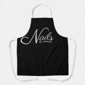 Moderner Schwarz-Weiß-Nagel-Stylist Schürze (Vorderseite)