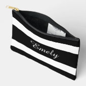 Moderner Schwarz-Weiß-Name Zubehörtasche (Offen)