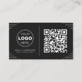 Moderner Schwarz-Weiß-QR-Code | Luxuriöser Art Dec Visitenkarte (Vorderseite)