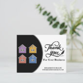 Moderner Schwarz-Weiß-Real-Anwesen Agent Vielen Da Postkarte (Stehend Vorderseite)