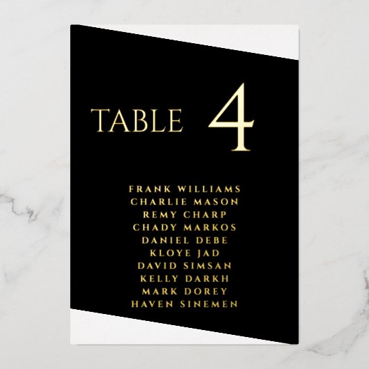 Moderner Schwarz-Weiß-Real-Foil Folieneinladung (Vorderseite)