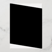 Moderner Schwarz-Weiß-Real-Foil Folieneinladung (Rückseite)