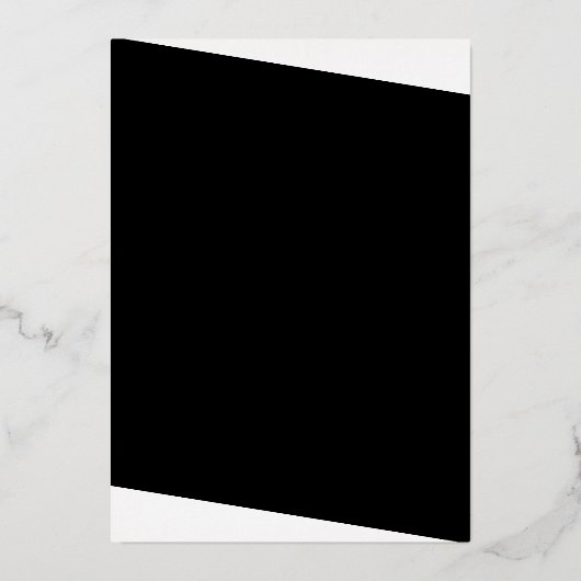 Moderner Schwarz-Weiß-Real-Foil Folieneinladung (Rückseite)