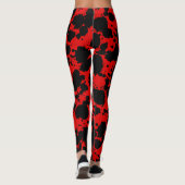 Moderner Schwarz-Weiß-Roter Spritzer Funny Leggings (Rückseite)