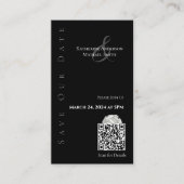 Moderner, schwarz-weiß Save the Date QR-Code- Visitenkarte (Vorderseite)
