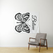 Moderner Schwarz-Weiß-Schmetterling Wandteppich (Beispiel (Horizontal))