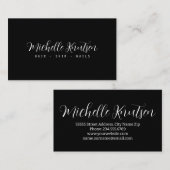 Moderner Schwarz-Weiß-Schminkkünstlersalon Visitenkarte (Vorne/Hinten)
