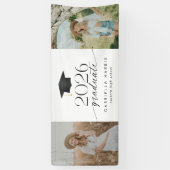 Moderner Schwarz-Weiß-Script-Abschluss Banner (Vertikal)