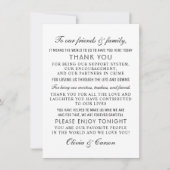 Moderner Schwarz-Weiß-Script-Begrüßungsgast Dankeskarte (Vorderseite)