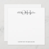 Moderner Schwarz-Weiß-Script-Klassiker Mitteilungskarte (Vorne/Hinten)