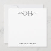 Moderner Schwarz-Weiß-Script-Klassiker Mitteilungskarte (Vorderseite)