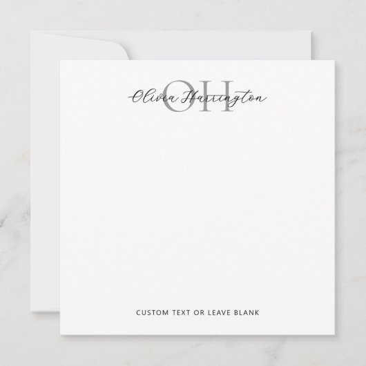 Moderner Schwarz-Weiß-Script-Klassiker Mitteilungskarte (Vorderseite)