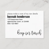 Moderner Schwarz-Weiß-Single hat seine Karte versc (Rückseite)