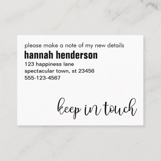 Moderner Schwarz-Weiß-Single hat seine Karte versc (Rückseite)