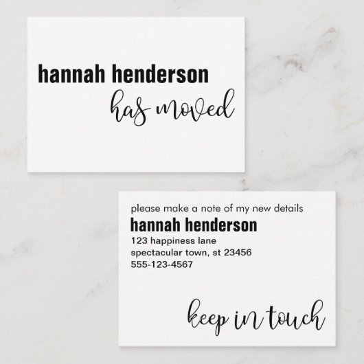 Moderner Schwarz-Weiß-Single hat seine Karte versc (Vorne/Hinten)