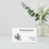 Moderner Schwarz-Weiß-Skorpion Tattoo-Künstler Visitenkarte (Stehend Vorderseite)