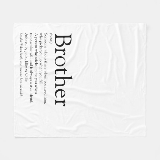 Moderner Schwarz-Weiß-Spaß Cooler Bruder Fleecedecke (Vorderseite (Horizontal))