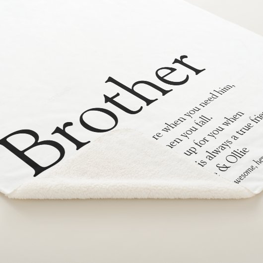 Moderner Schwarz-Weiß-Spaß Cooler Bruder Sherpadecke (3/4)