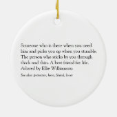 Moderner Schwarz-Weiß-Spaß Cooler Mann Keramik Ornament (Hinten)