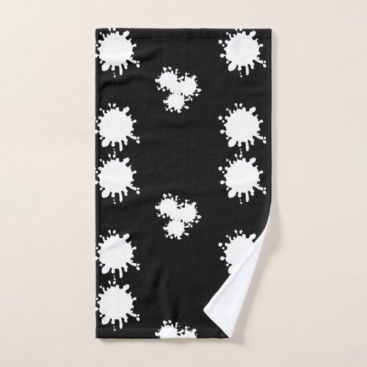 Moderner Schwarz-Weiß-Spritzer Badhandtuch Set (Handtuch)