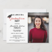 Moderner Schwarz-Weiß-Streifen Abschluss Einladung (Vorderseite)