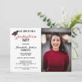 Moderner Schwarz-Weiß-Streifen Abschluss Einladung (Stehend Vorderseite)