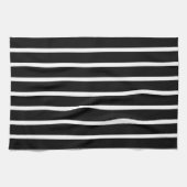 Moderner Schwarz-Weiß-Streifen Geschirrtuch (Horizontal)