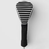 Moderner Schwarz-Weiß-Streifen Golf Headcover (Vorderseite)