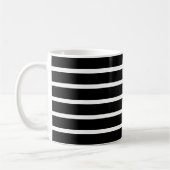 Moderner Schwarz-Weiß-Streifen Kaffeetasse (Links)