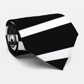 Moderner Schwarz-Weiß-Streifen Krawatte (Gerollt)