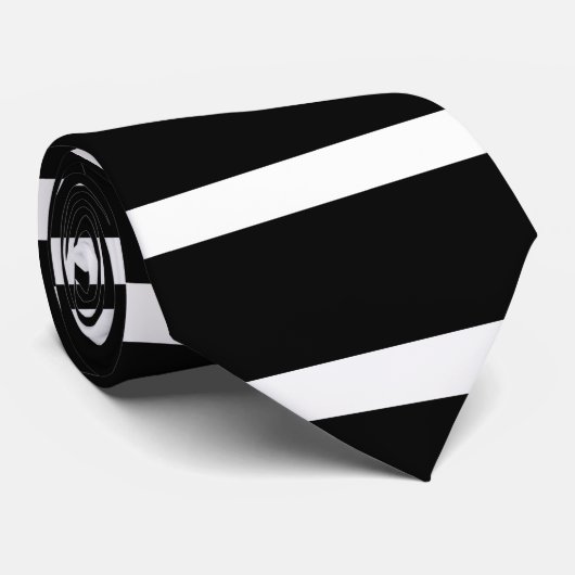 Moderner Schwarz-Weiß-Streifen Krawatte (Gerollt)