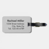 Moderner Schwarz-Weiß-Streifen Mit Monogramm Gepäckanhänger (Rückseite horizontal)