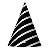 Moderner Schwarz-Weiß-Streifen Partyhütchen (Links)