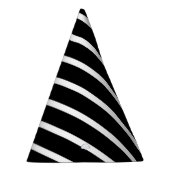 Moderner Schwarz-Weiß-Streifen Partyhütchen (Rechts)