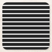 Moderner Schwarz-Weiß-Streifen Rechteckiger Pappuntersetzer (Vorderseite)