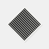 Moderner Schwarz-Weiß-Streifen Serviette (Ecke)