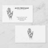 Moderner Schwarz-Weiß-Tattoooid Handtattoo-Künstle Visitenkarte (Vorne/Hinten)