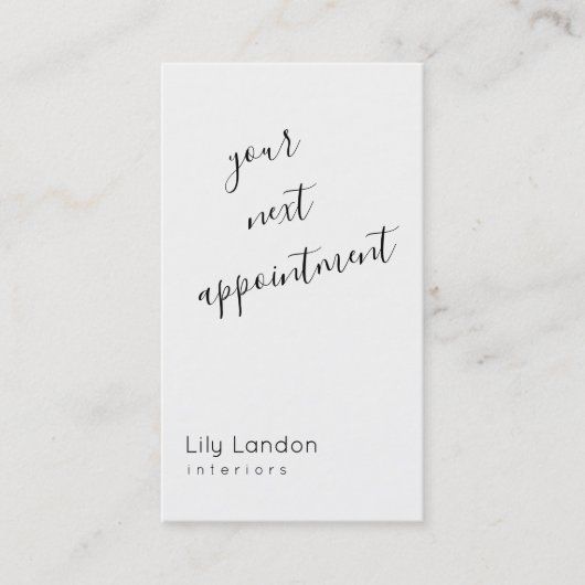 Moderner Schwarz-Weiß-Termin Terminkarte (Vorderseite)