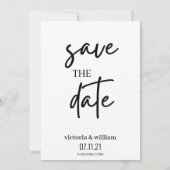Moderner Schwarz-Weiß-Trend Save the Date (Rückseite)