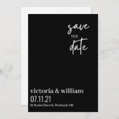 Moderner Schwarz-Weiß-Trend Save the Date (Vorne/Hinten)