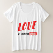 Moderner Schwarz-Weiß-Typografie Grafischer Text Große Größe T-Shirt (Design vorne)