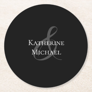 Moderner Schwarz-Weiß-Untersetzer Runder Pappuntersetzer