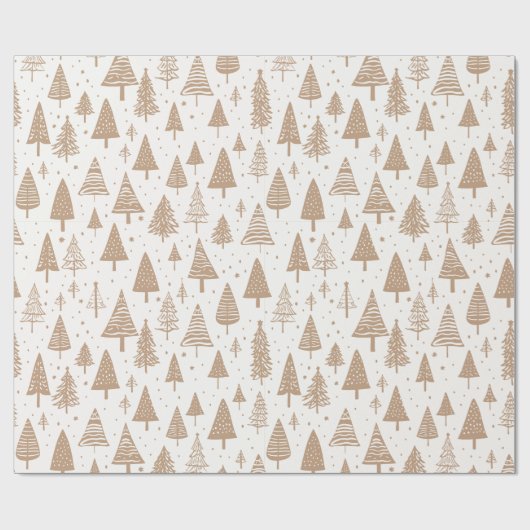 Moderner Schwarz-Weiß-Weihnachtsbaum Geschenkpapier (Flach)