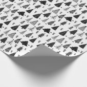 Moderner Schwarz-Weiß-Weihnachtsbaum Geschenkpapier (Ecke)